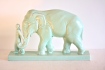 Statue en céramique craquelée, figurant un éléphant, Monogrammée STEF, Art Deco