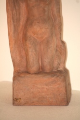 Sculpture en terre cuite, Baigneuse nue, signée Alfred Jean Halou, vers 1910/20