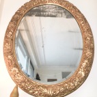 Très grand miroir ovale d'époque 18ème