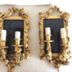 Wall sconces, golden brass - Decorator Creation of the 1970s